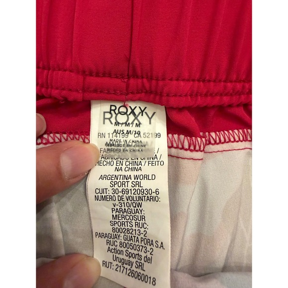 Roxy Womens Tropical Floral Board Shorts Pink Orange Size Medium Drawstring Swim - Picture 6 of 7